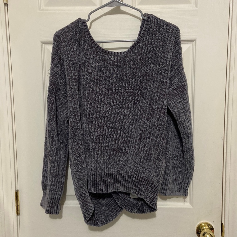 Pink rose gray Knitted sweater size extra large